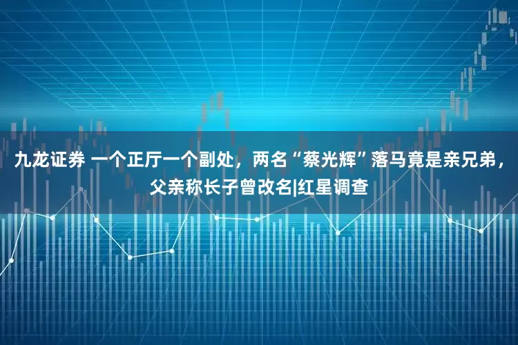 九龙证券 一个正厅一个副处，两名“蔡光辉”落马竟是亲兄弟，父亲称长子曾改名|红星调查